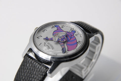 【 EXC+4 】 Seiko Disney Time 5000-8000 CHESIRE CAT Hand Winding Watch from JAPAN